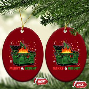 Funny Lil Dumpster Fire Christmas Ceramic Ornament Merry And Bright Xmas Tree TS11 Print Your Wear