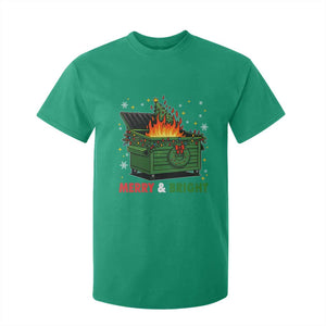Funny Lil Dumpster Fire Christmas T Shirt For Kid Merry And Bright Xmas Tree TS11 Irish Green Print Your Wear