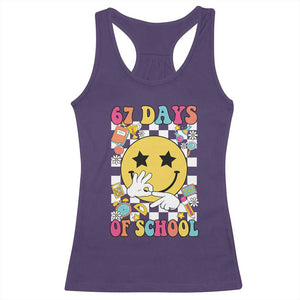 67 Days Of School Racerback Tank Top Six Seven Meme Student Teacher TS11 Purple Print Your Wear