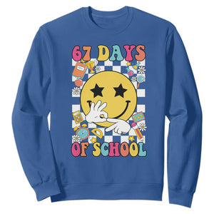 67 Days Of School Sweatshirt Six Seven Meme Student Teacher TS11 Royal Blue Print Your Wear