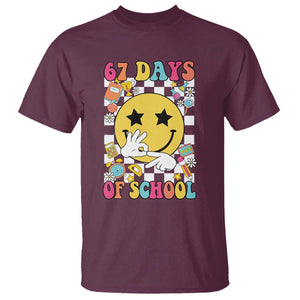 67 Days Of School T Shirt Six Seven Meme Student Teacher TS11 Maroon Print Your Wear