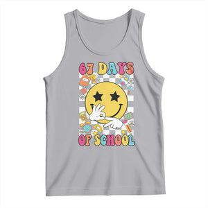 67 Days Of School Tank Top Six Seven Meme Student Teacher TS11 Athletic Heather Print Your Wear