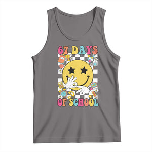 67 Days Of School Tank Top Six Seven Meme Student Teacher TS11 Deep Heather Print Your Wear