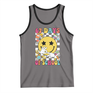67 Days Of School Tank Top Six Seven Meme Student Teacher TS11 Deep Heather Black Print Your Wear