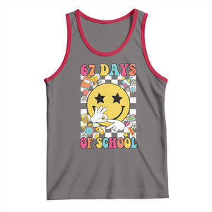 67 Days Of School Tank Top Six Seven Meme Student Teacher TS11 Deep Heather Red Print Your Wear