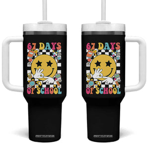 67 Days Of School Tumbler With Handle Six Seven Meme Student Teacher TS11 One Size: 40 oz Black Print Your Wear