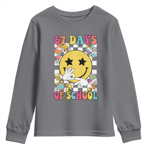 67 Days Of School Youth Sweatshirt Six Seven Meme Student Teacher TS11 Charcoal Print Your Wear
