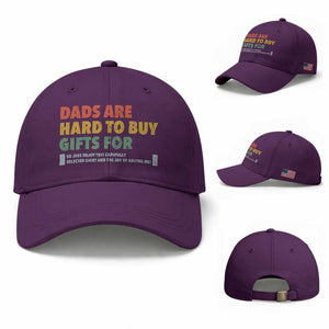 Dads Are Hard To Buy Gifts For Baseball Cap Funny Dad Father's Day TS11 Baseball Cap Universal Fit Purple Print Your Wear