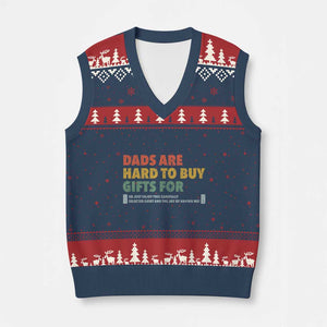Dads Are Hard To Buy Gifts For V-Neck Knit Sweater Vest Funny Dad Father's Day TS11 Navy Red Print Your Wear