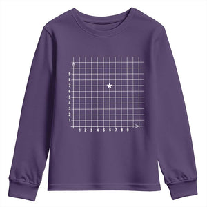 Funny 67 Math Coordinates Youth Sweatshirt Teacher Student Six Seven Meme TS11 Purple Print Your Wear