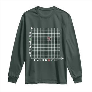 Funny 67 Math Coordinates Christmas Long Sleeve Shirt Dabbing Santa Teacher Student Six Seven Meme TS11 Dark Forest Green Print Your Wear