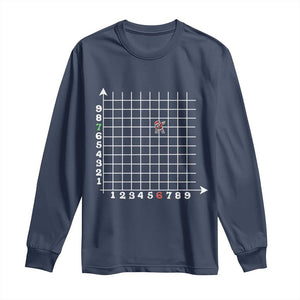 Funny 67 Math Coordinates Christmas Long Sleeve Shirt Dabbing Santa Teacher Student Six Seven Meme TS11 Navy Print Your Wear