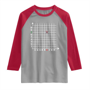 Funny 67 Math Coordinates Christmas Raglan Shirt Dabbing Santa Teacher Student Six Seven Meme TS11 Sport Gray Red Print Your Wear