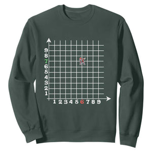 Funny 67 Math Coordinates Christmas Sweatshirt Dabbing Santa Teacher Student Six Seven Meme TS11 Dark Forest Green Print Your Wear