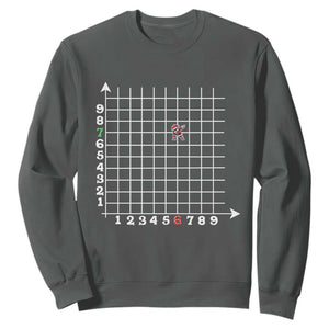 Funny 67 Math Coordinates Christmas Sweatshirt Dabbing Santa Teacher Student Six Seven Meme TS11 Dark Heather Print Your Wear