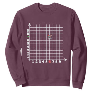 Funny 67 Math Coordinates Christmas Sweatshirt Dabbing Santa Teacher Student Six Seven Meme TS11 Maroon Print Your Wear