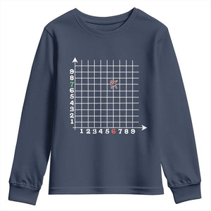 Funny 67 Math Coordinates Christmas Youth Sweatshirt Dabbing Santa Teacher Student Six Seven Meme TS11 Navy Print Your Wear