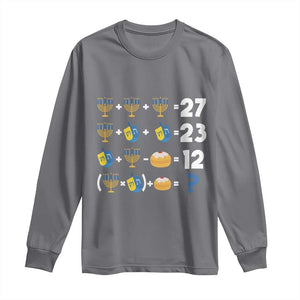 Funny Hanukkah 67 Math Long Sleeve Shirt Teacher Chanukah Six Seven Meme TS11 Charcoal Print Your Wear