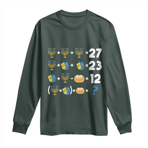 Funny Hanukkah 67 Math Long Sleeve Shirt Teacher Chanukah Six Seven Meme TS11 Dark Forest Green Print Your Wear