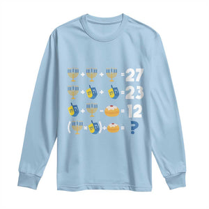 Funny Hanukkah 67 Math Long Sleeve Shirt Teacher Chanukah Six Seven Meme TS11 Light Blue Print Your Wear