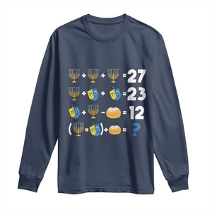 Funny Hanukkah 67 Math Long Sleeve Shirt Teacher Chanukah Six Seven Meme TS11 Navy Print Your Wear
