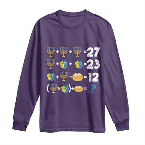 Funny Hanukkah 67 Math Long Sleeve Shirt Teacher Chanukah Six Seven Meme TS11 Purple Print Your Wear