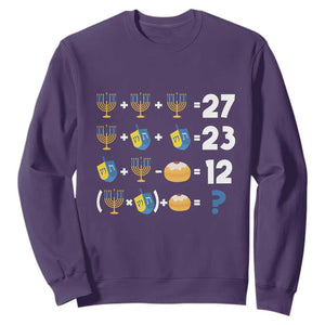 Funny Hanukkah 67 Math Sweatshirt Teacher Chanukah Six Seven Meme TS11 Purple Print Your Wear