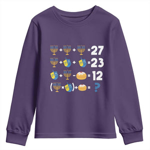 Funny Hanukkah 67 Math Youth Sweatshirt Teacher Chanukah Six Seven Meme TS11 Purple Print Your Wear