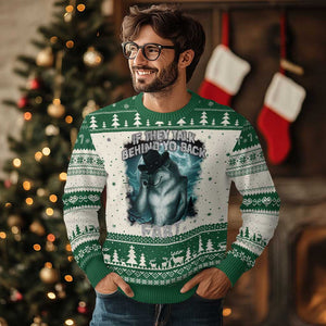 Funny If They Talk Behind Your Back Fart Ugly Christmas Sweater Alpha Wolf Oddly Specific Meme TS11 Green Print Your Wear