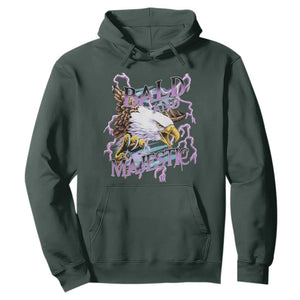 Funny Eagle Bald And Majestic Hoodie Vintage Storm Thunder TS11 Dark Forest Green Print Your Wear