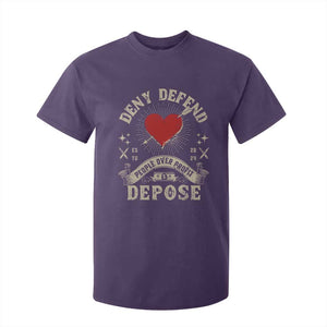 Deny Defend Depose People Over Profit T Shirt For Kid Vintage Heart Bullet TS11 Purple Print Your Wear