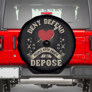 Deny Defend Depose People Over Profit Spare Tire Cover Vintage Heart Bullet TS11 Black Print Your Wear