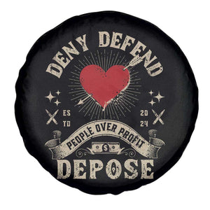 Deny Defend Depose People Over Profit Spare Tire Cover Vintage Heart Bullet TS11 Print Your Wear