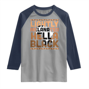 Lightly Melanated Hella Black Raglan Shirt Melanin African Pride Map Black History TS11 Sport Gray Navy Print Your Wear