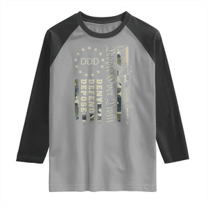 People Over Profit Deny Defend Depose Raglan Shirt Gun Camo Betsy Ross Flag 2024 TS11 Sport Gray Black Print Your Wear