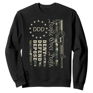 People Over Profit Deny Defend Depose Sweatshirt Gun Camo Betsy Ross Flag 2024 TS11 Black Print Your Wear