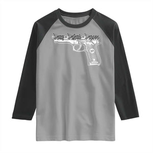 Deny Defend Depose Raglan Shirt Vintage Gun 2024 TS11 Sport Gray Black Print Your Wear