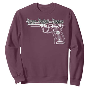 Deny Defend Depose Sweatshirt Vintage Gun 2024 TS11 Maroon Print Your Wear