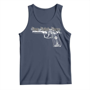 Deny Defend Depose Tank Top Vintage Gun 2024 TS11 Navy Print Your Wear