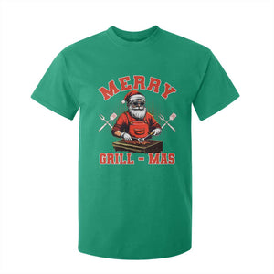 Funny Christmas Grilling Santa T Shirt For Kid Merry Grill-Mas BBQ TS11 Irish Green Print Your Wear