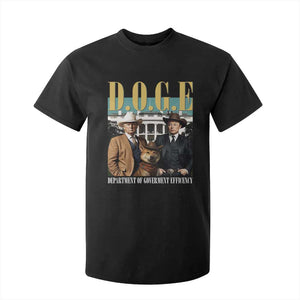 Funny Trump Musk DOGE T Shirt For Kid Department Of Government Efficiency Shiba Inu TS11 Black Print Your Wear