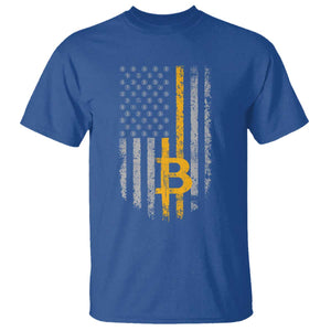 Funny Bitcoin BTC Crypto Cryptocurrency Trader American Flag T Shirt TS11 Royal Blue Print Your Wear