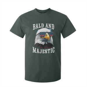 Funny Eagle Bald And Majestic T Shirt For Kid American Flag Sunglasses Eagle TS11 Dark Forest Green Print Your Wear