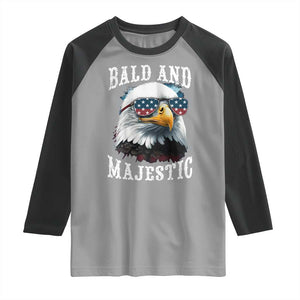 Funny Eagle Bald And Majestic Raglan Shirt American Flag Sunglasses Eagle TS11 Sport Gray Black Print Your Wear