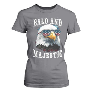Funny Eagle Bald And Majestic T Shirt For Women American Flag Sunglasses Eagle TS11 Charcoal Print Your Wear