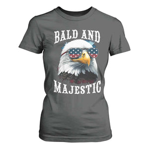Funny Eagle Bald And Majestic T Shirt For Women American Flag Sunglasses Eagle TS11 Dark Heather Print Your Wear