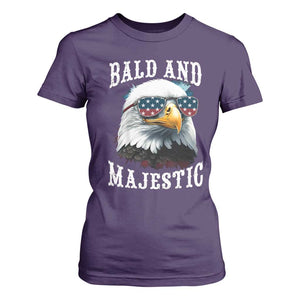 Funny Eagle Bald And Majestic T Shirt For Women American Flag Sunglasses Eagle TS11 Purple Print Your Wear