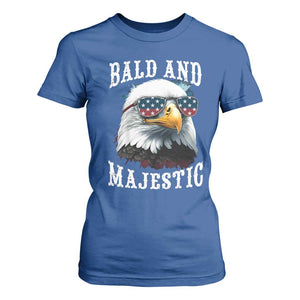 Funny Eagle Bald And Majestic T Shirt For Women American Flag Sunglasses Eagle TS11 Royal Blue Print Your Wear