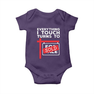Funny Real Estate Baby Onesie Everything I Touch Turns To Sold TS11 Purple Print Your Wear