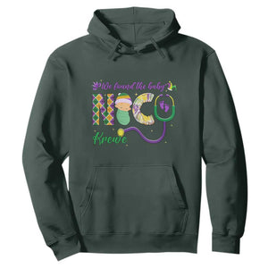 Funny NICU Mardi Gras Hoodie We Found The Baby NICU Krewe King Cake TS11 Dark Forest Green Print Your Wear